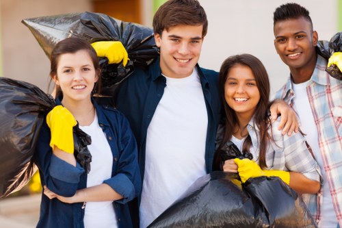 Organized sorting of belongings during house clearance